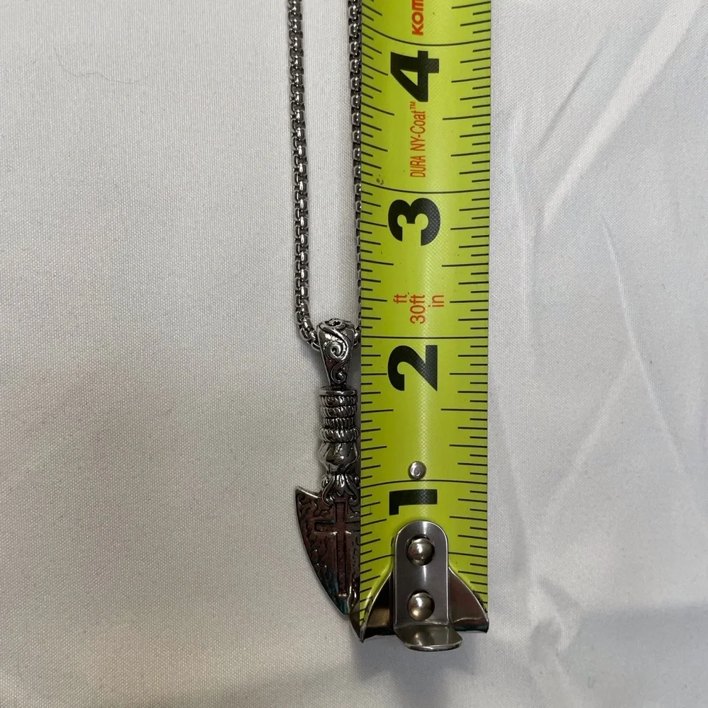 Stainless Steel Necklace with Vintage Cross Pendant